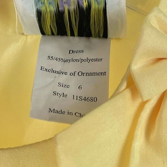 Sugar Plum Girls Formal Dress Size 6 Yellow Ruffle Belted Belle Sleeveless Party - Picture 8 of 8